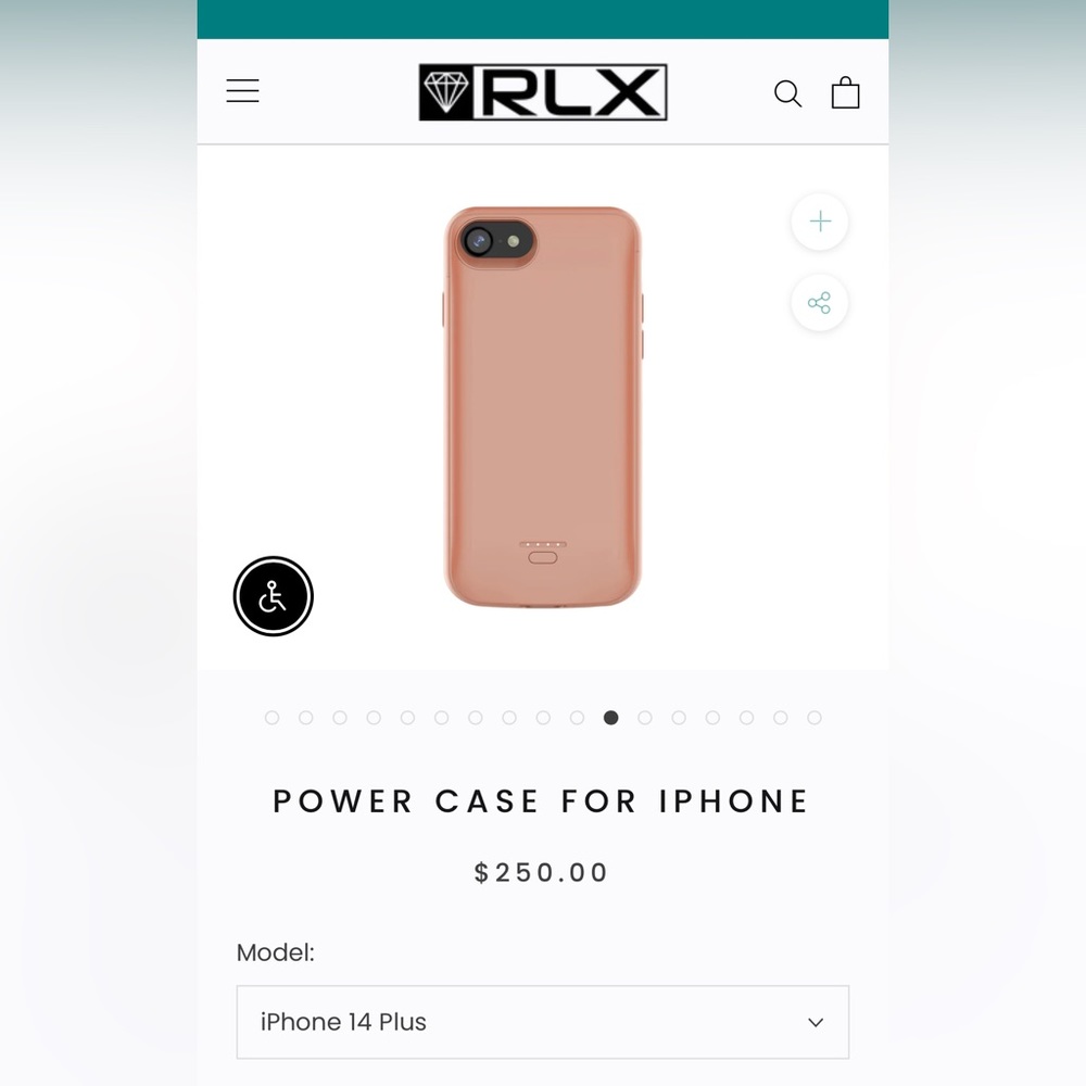 RLX, NIB,  iPhone 14 Plus battery case, Rose Gold